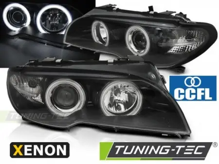 Biztonságos fizetés XENON FÉNYSZÓRÓK ANGEL EYES CCFL FEKETE BMW E46 04.03-06 COUPE CABRIO