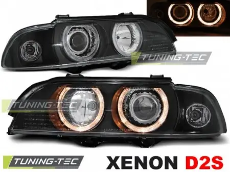 Gyors kiszállítás XENON FÉNYSZÓRÓK ANGEL EYES FEKETE BMW E39 09.95-06.03