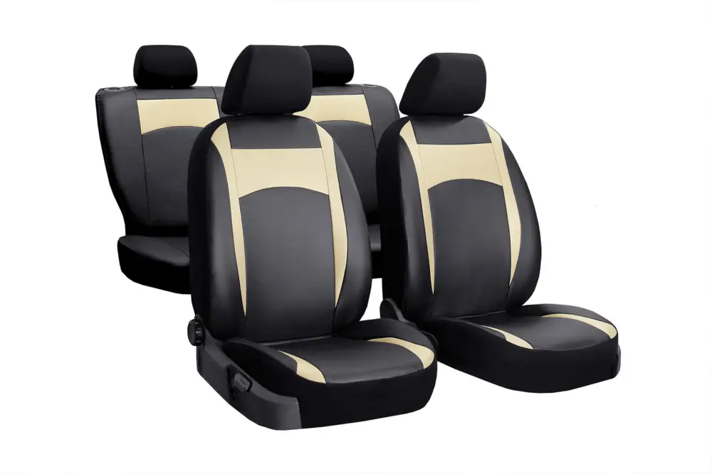 Autó üléshuzatok Dacia Sandero (III) 2021-> Design Leather bézs 2+3 Legkelendőbb