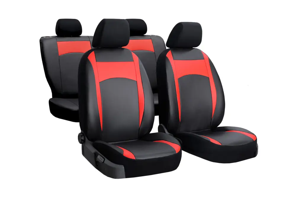Autó üléshuzatok Peugeot Partner (II) 2008-2019 Design Leather piros 2+3 Expressz kézbesítés