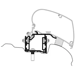 Biztonságos fizetés Adapter VW Crafter járműhöz, Thule 6200/6300 árnyékolóhoz